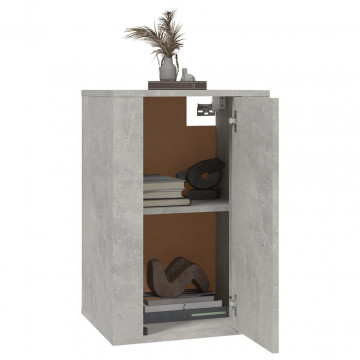 Dulap TV montat pe perete, gri beton, 40x34,5x60 cm - Img 3