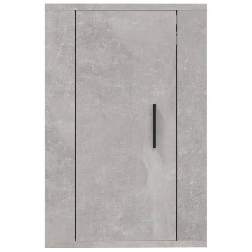 Dulap TV montat pe perete, gri beton, 40x34,5x60 cm - Img 8