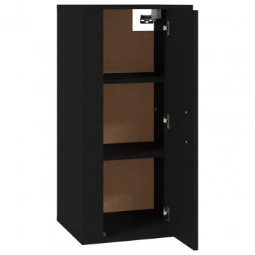 Dulap TV montat pe perete, negru, 40x34,5x80 cm - Img 6