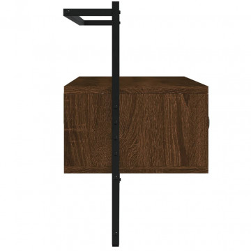 Dulap TV montat pe perete, stejar maro, 100,5x30x51 cm, lemn - Img 8