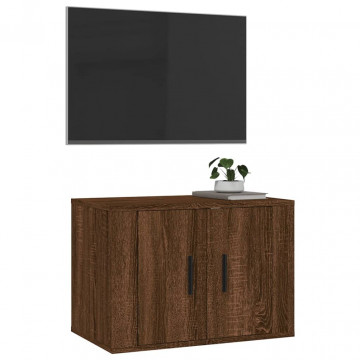 Dulap TV montat pe perete, stejar maro, 57x34,5x40 cm - Img 4