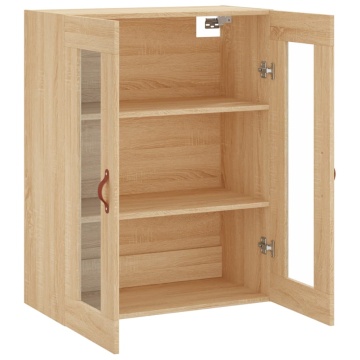 Dulap TV montat pe perete, stejar sonoma, 69,5x34x90 cm - Img 6