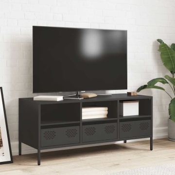 Dulap TV, negru, 101,5x39x43,5 cm, oțel laminat la rece - Img 3