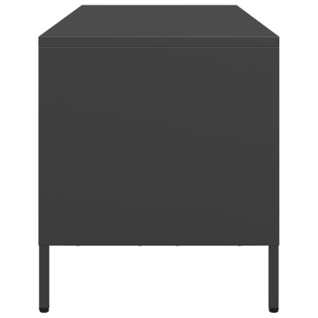 Dulap TV, negru, 101,5x39x43,5 cm, oțel laminat la rece - Img 5
