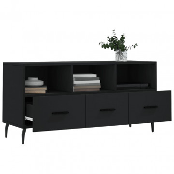 Dulap TV, negru, 102x36x50 cm, lemn prelucrat - Img 4