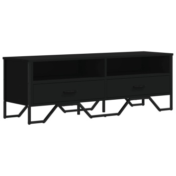 Dulap TV, negru, 122x34x41 cm, lemn prelucrat - Img 2