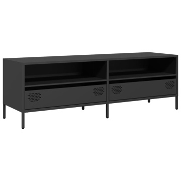 Dulap TV, negru, 135x39x43,5 cm, oțel laminat la rece - Img 2