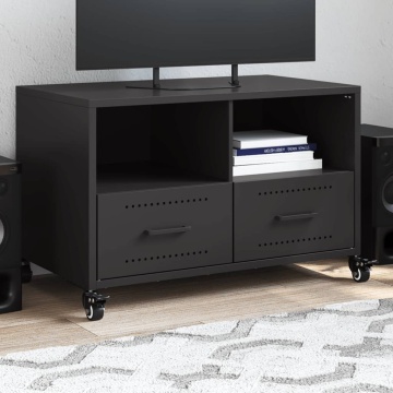 Dulap TV, negru, 68x39x43,5 cm, oțel laminat la rece - Img 1