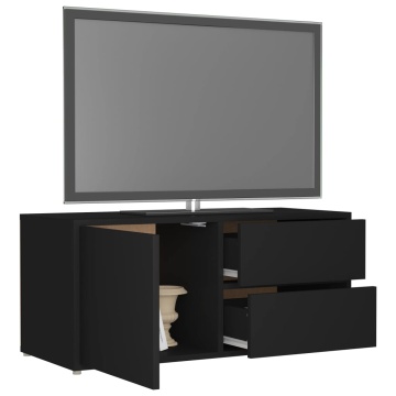 Dulap TV, negru, 80 x 34 x 36 cm, lemn prelucrat - Img 8