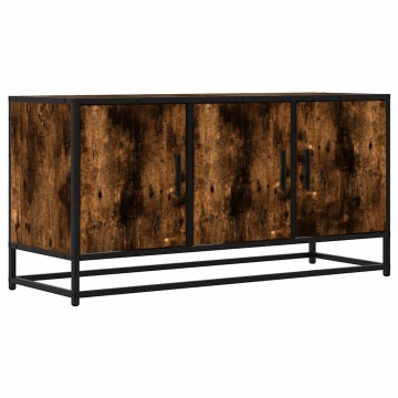 Dulap TV stejar fumuriu, 100x35x50 cm lemn prelucrat și metal - Img 2