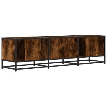 Dulap TV stejar fumuriu, 150x35x41 cm lemn prelucrat și metal - Img 5