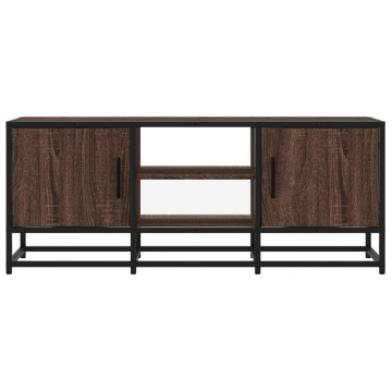 Dulap TV, stejar maro, 100x35x41 cm, lemn prelucrat și metal - Img 4