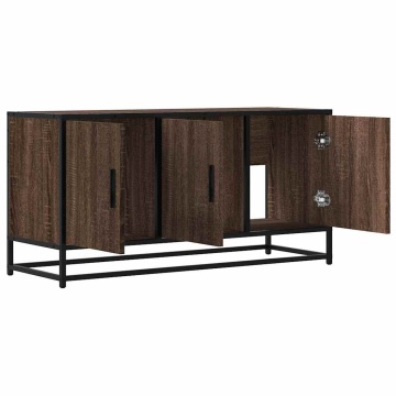 Dulap TV stejar maro, 100x35x50 cm lemn prelucrat și metal - Img 6