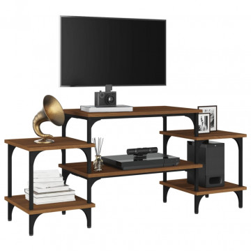 Dulap TV, stejar maro, 117x35x52 cm, lemn prelucrat - Img 4