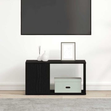 Dulap TV Stejar Negru 60x24x32 cm Lemn prelucrat - Img 2