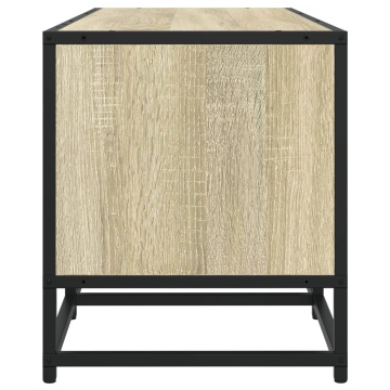 Dulap TV, stejar sonoma, 100x35x41 cm, lemn prelucrat și metal - Img 8