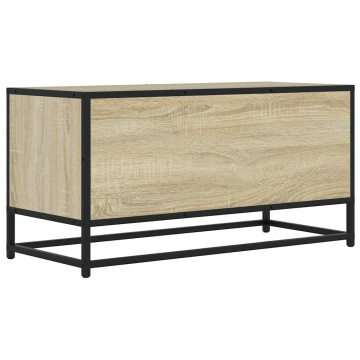 Dulap TV, stejar sonoma, 80x34,5x40 cm, lemn prelucrat și metal - Img 5