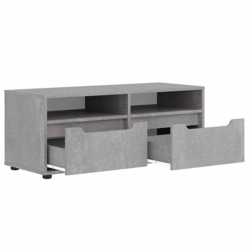 Dulap TV VISNES Beton Gri 100x40x38 cm Lemn prelucrat - Img 5