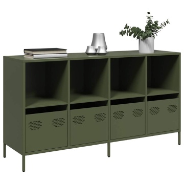 Dulap, verde măsliniu, 135x39x73,5 cm, oțel laminat la rece - Img 1