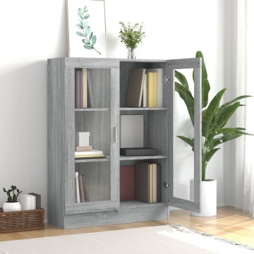Dulap vitrină, gri sonoma, 82,5x30,5x115 cm, lemn prelucrat - Img 3