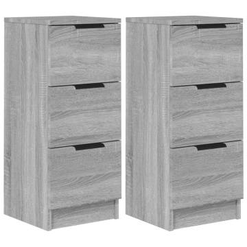 Dulapuri, 2 buc., gri sonoma, 30x30x70 cm, lemn prelucrat - Img 2