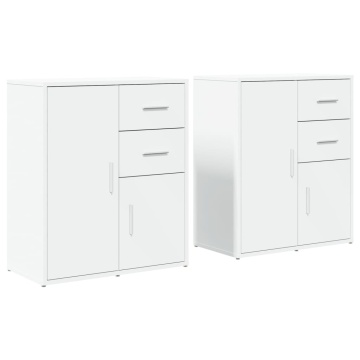 Dulapuri, 2c., alb, 60x31x70 cm, lemn prelucrat - Img 2