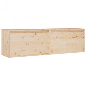 Dulapuri de perete, 2 buc., 60x30x35 cm, lemn masiv de pin - Img 2