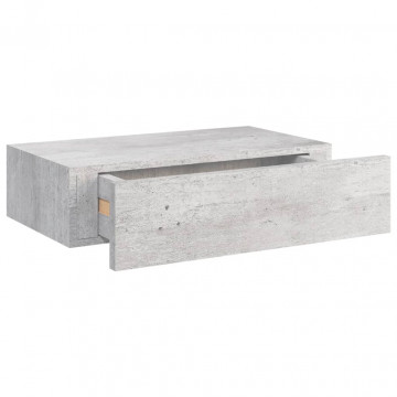 Dulapuri de perete cu sertar 2 buc. gri beton 40x23,5x10 cm MDF - Img 6