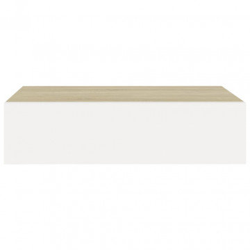 Dulapuri de perete cu sertar 2 buc stejar/alb 40x23,5x10 cm MDF - Img 8