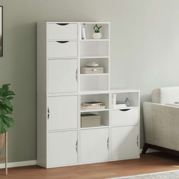 Dulapuri laterale 5 buc ODDA alb 40x24x79 cm lemn masiv de pin - Img 1