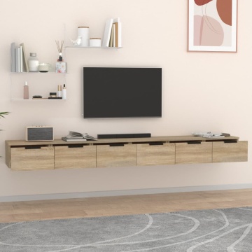 Dulapuri perete, 2 buc., sonoma, 102x30x20 cm, lemn prelucrat - Img 3