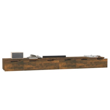 Dulapuri perete 2 buc stejar afumat 102x30x20 cm lemn prelucrat - Img 4
