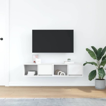 Dulapuri TV 2 buc Alb 60x31x25,5 cm Lemn prelucrat - Img 3
