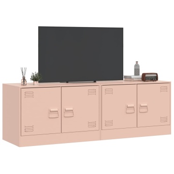 Dulapuri TV 2 buc Roz 67x39x44 cm Otel - Img 4