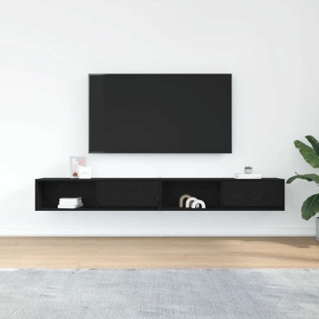 Dulapuri TV 2 buc Stejar negru 100x31x25,5 cm Lemn prelucrat - Img 3