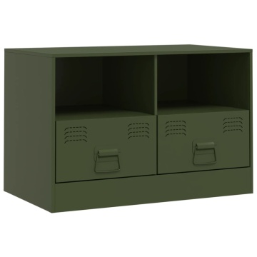 Dulapuri TV 2 buc., verde măslină, 67x39x44 cm Otel - Img 6