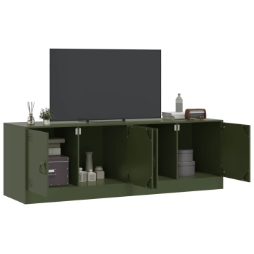 Dulapuri TV 2 buc., verde măslină, 67x39x44 cm Otel - Img 3