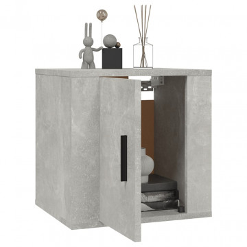 Dulapuri TV montate pe perete, 2 buc., gri beton, 40x34,5x40 cm - Img 3