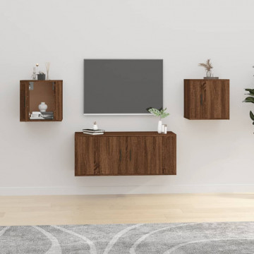 Dulapuri TV montate pe perete 2 buc. stejar maro 40x34,5x40 cm - Img 1