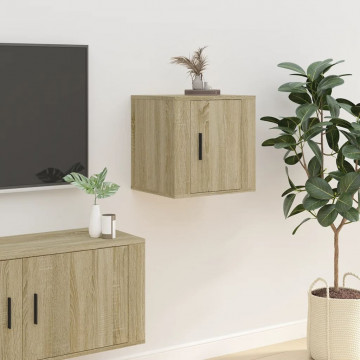Dulapuri TV montate pe perete 2 buc stejar sonoma 40x34,5x40 cm - Img 4