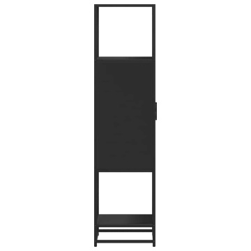 Dulapuru negru 35,5x35x139 cm lemn și metal prelucrat - Img 5