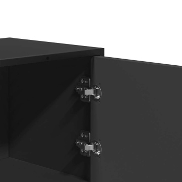 Dulapuru negru 68x35x106,5 cm lemn și metal prelucrat - Img 7
