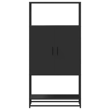 Dulapuru negru 68x35x139 cm lemn și metal prelucrat - Img 4