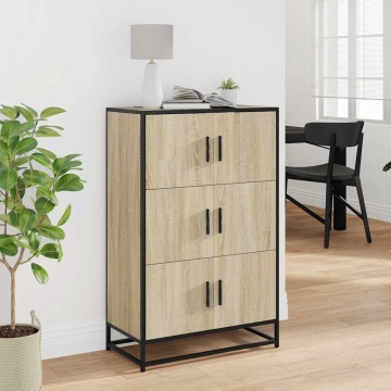 Dulapuru Stejar Sonoma 68x35x106,5 cm lemn și metal prelucrat - Img 3