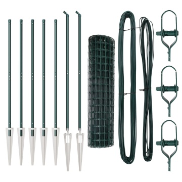 Fence-ul Euro cu 7 Posturi Spike 1x10 m din Oțel Galvanizat Verde - Img 2