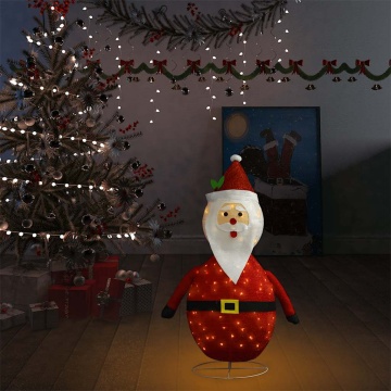 Figurină Moș Crăciun decorativă cu LED, 90 cm, țesătură lux - Img 3