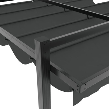 Foișor de grădină acoperiș retractabil antracit 3x3 m aluminiu - Img 6
