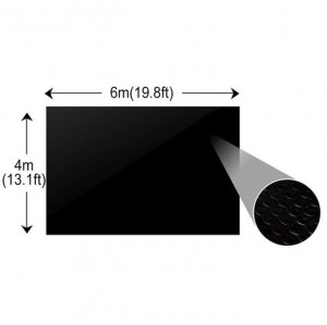 Folie solară pătrată pentru încălzirea apei din piscină 6 x 4 m, Negru - Img 4