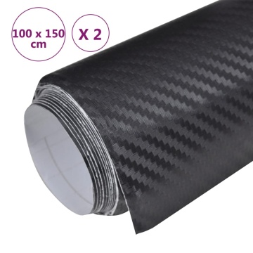 Folii auto 3D, 2 buc., negru, 100x150 cm - Img 7