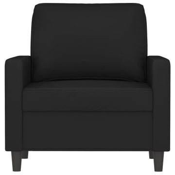 Fotoliu canapea, Negru, 60 cm, catifea - Img 3